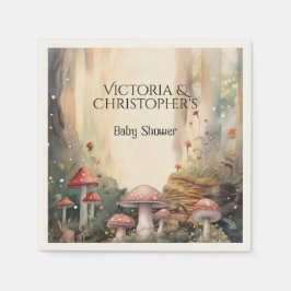 Betoverde Bos Paddestoel Mushroom Baby shower Servet
