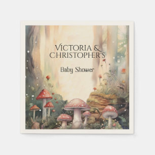 Betoverde Bos Paddestoel Mushroom Baby shower Servet