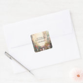 Betoverde Bos Paddestoel Mushroom Baby shower Vierkante Sticker (Envelop)