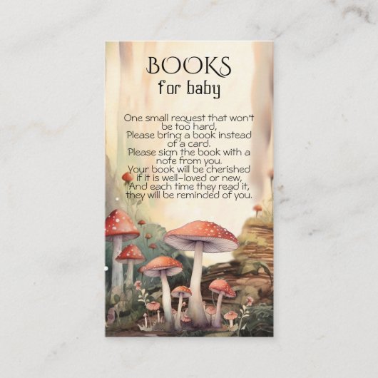 Betoverde Bos Paddestoel Paddestoel Boeken voor ba Visitekaartje (Voorkant)