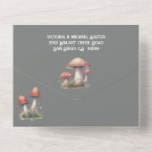 Betoverde Bos Paddestoel Twinkle Lights Bruiloft All In One Uitnodiging (Achterkant)