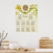 Betoverde Bos Patchwork Bloemachtige Sprookjesboom Poster (Keuken)