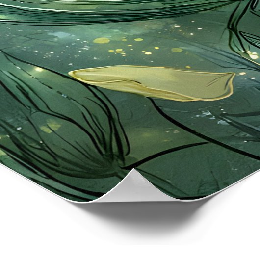 Betoverde Bos Pixie Fairy Slapen Bloem Petal Poster (Hoek)