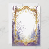 Betoverde Bos Portal Bruiloft Gouden Bomen Bruilof Kaart (Achterkant)