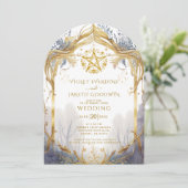 Betoverde Bos Portal Bruiloft Kaart (Staand voorkant)