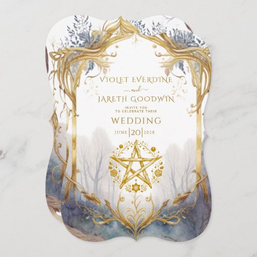 Betoverde Bos Portal heidense bruiloft Kaart (Voorkant / Achterkant)