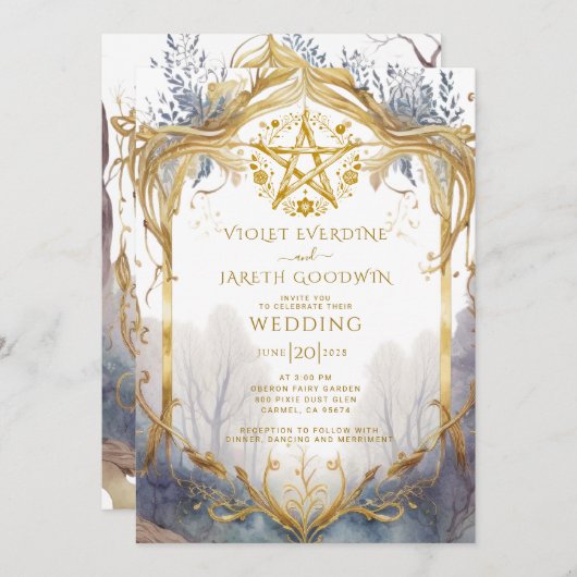 Betoverde Bos Portal heidense bruiloft Kaart (Voorkant / Achterkant)