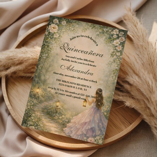 Betoverde Bos Prinses Quinceañera Kaart