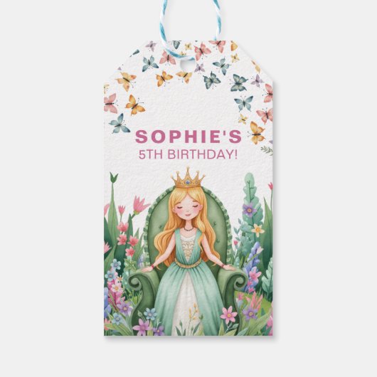 Betoverde Bos Prinses Verjaardag Cadeaulabel (Achterkant)