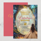 Betoverde bos Quinceañera uitnodiging (Voorkant / Achterkant)