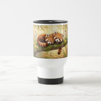 Betoverde bos rode panda's - Mooie mokhoes Desi Reisbeker