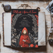 Betoverde Bos Rode Riding Hood Eerste Verjaardag Kaart