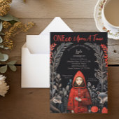 Betoverde Bos Rode Riding Hood Eerste Verjaardag Kaart