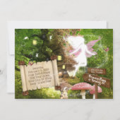Betoverde Bos Roze Fee Uitnodiging (Voorkant)