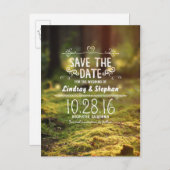 Betoverde bos rustiek save de datum briefkaarten (Voorkant / Achterkant)