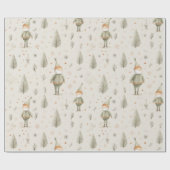 Betoverde Bos Sinterklaas Waterverf Kerstmis Cadeaupapier (Vlak)