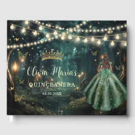 Betoverde bos smaragdgroene jurk Quinceanera Gastenboek