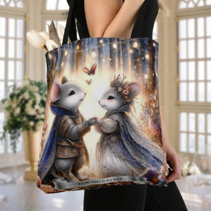 Betoverde bos sprookjes muis bruiloft tote bag