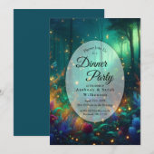 Betoverde Bos Stralende Juwelen Home Dinner Party Kaart (Voorkant / Achterkant)