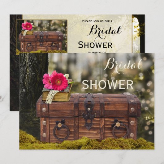 Betoverde Bos Tuin Bruids Douche Uitnodiging (Voorkant / Achterkant)