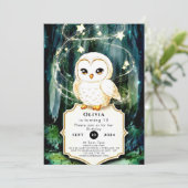 Betoverde Bos Uil Verjaardag Kaart (Staand voorkant)