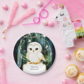 Betoverde Bos Uil Verjaardag Papieren Bordje (Feest)