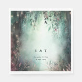 Betoverde Bos Vines Gouden Mauve Magische Bruiloft Servet (Voorkant)