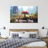 Betoverde Bos Vloer: Paddenstoelen & Varens Canvas Afdruk (Insitu (Slaapkamer))