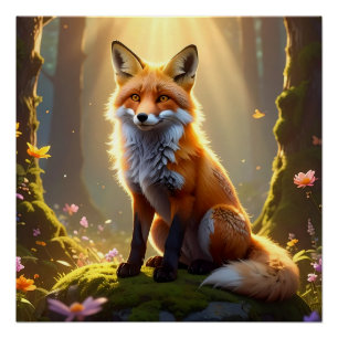 Betoverde Bos Vos Fantasie Poster