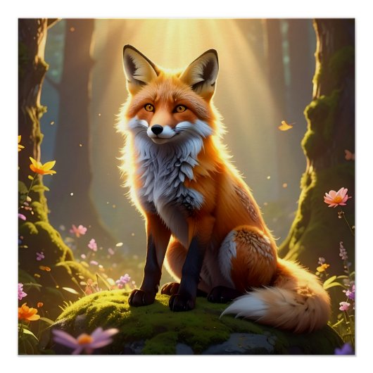 Betoverde Bos Vos Fantasie Poster (Voorkant)