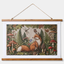 Betoverde Bos Vos Houten Wandtapijt Hangend Wandkleed