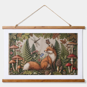 Betoverde Bos Vos Houten Wandtapijt Hangend Wandkleed