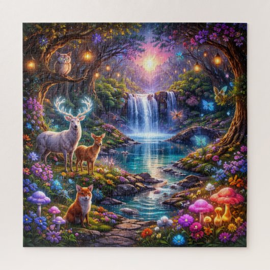 Betoverde Bos Waterval Puzzel (Verticaal)