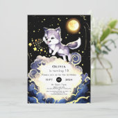 Betoverde Bos Wolf Verjaardag Kaart (Staand voorkant)