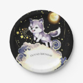 Betoverde Bos Wolf Verjaardag Papieren Bordje (Voorkant)