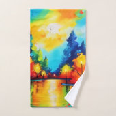 Betoverde bos zonsondergang bad handdoek (Handdoek)