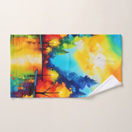 Betoverde bos zonsondergang bad handdoek (Handdoek)