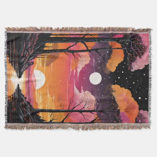Betoverde bos zonsondergang deken (Voorkant)