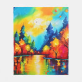 Betoverde bos zonsondergang fleece deken (Voorkant)