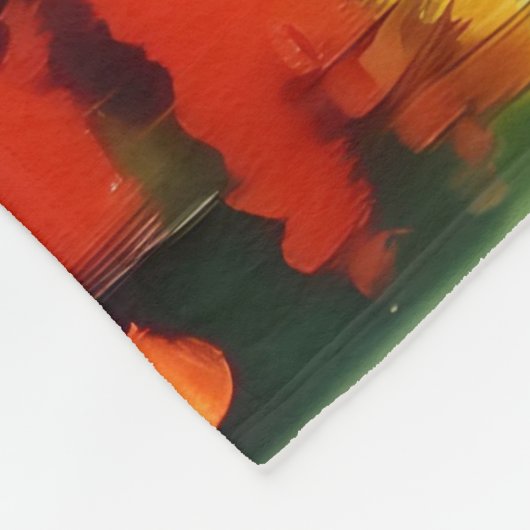 Betoverde bos zonsondergang fleece deken (Hoek)