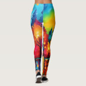 Betoverde bos zonsondergang leggings (Achterkant)