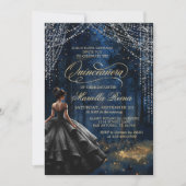 Betoverde bos zwarte jurk Quinceañera Kaart (Voorkant)