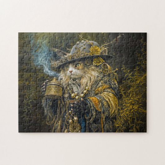 Betoverde bosalchemistkat legpuzzel (Horizontaal)