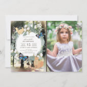 Betoverde bosbeboste dieren foto verjaardag kaart (Voorkant)