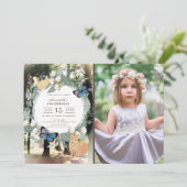 Betoverde bosbeboste dieren foto verjaardag kaart (Staand voorkant)