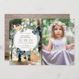 Betoverde bosbeboste dieren foto verjaardag kaart