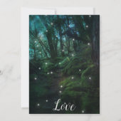 Betoverde Bosbomen Sfeerverlichting Bruidsdiner Kaart (Achterkant)