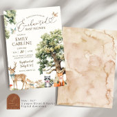 Betoverde bosdier baby shower kaart