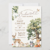 Betoverde bosdier baby shower kaart (Voorkant)