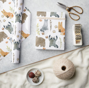 Betoverde bosdieren Baby Shower Cadeau Cadeaupapier